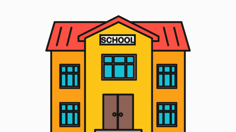 School building graphic