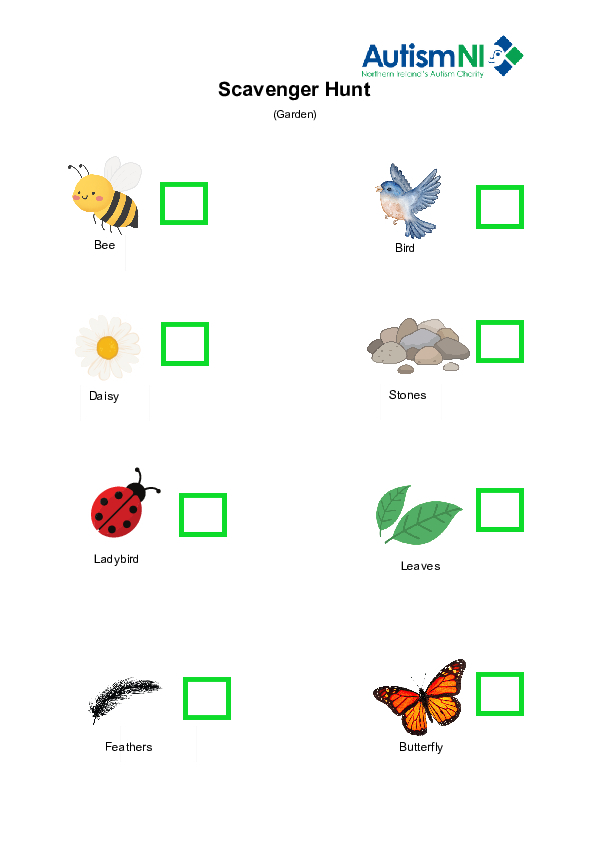 Autism NI Scavenger Hunt PDF 2026