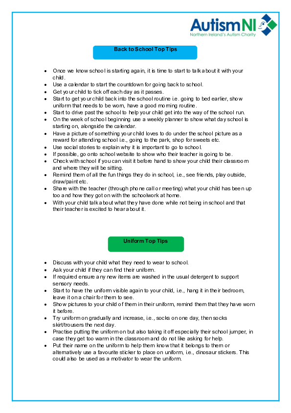 Back to School Top Tips
