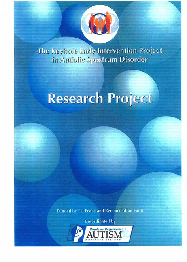 The Keyhole® Early Intervention Project In Asd (2003): Ulster University & Autism NI