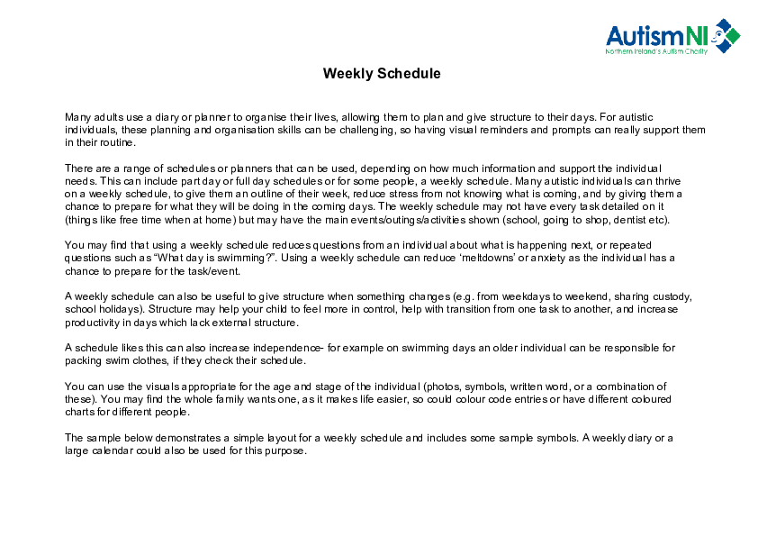 Weekly Schedule PDF